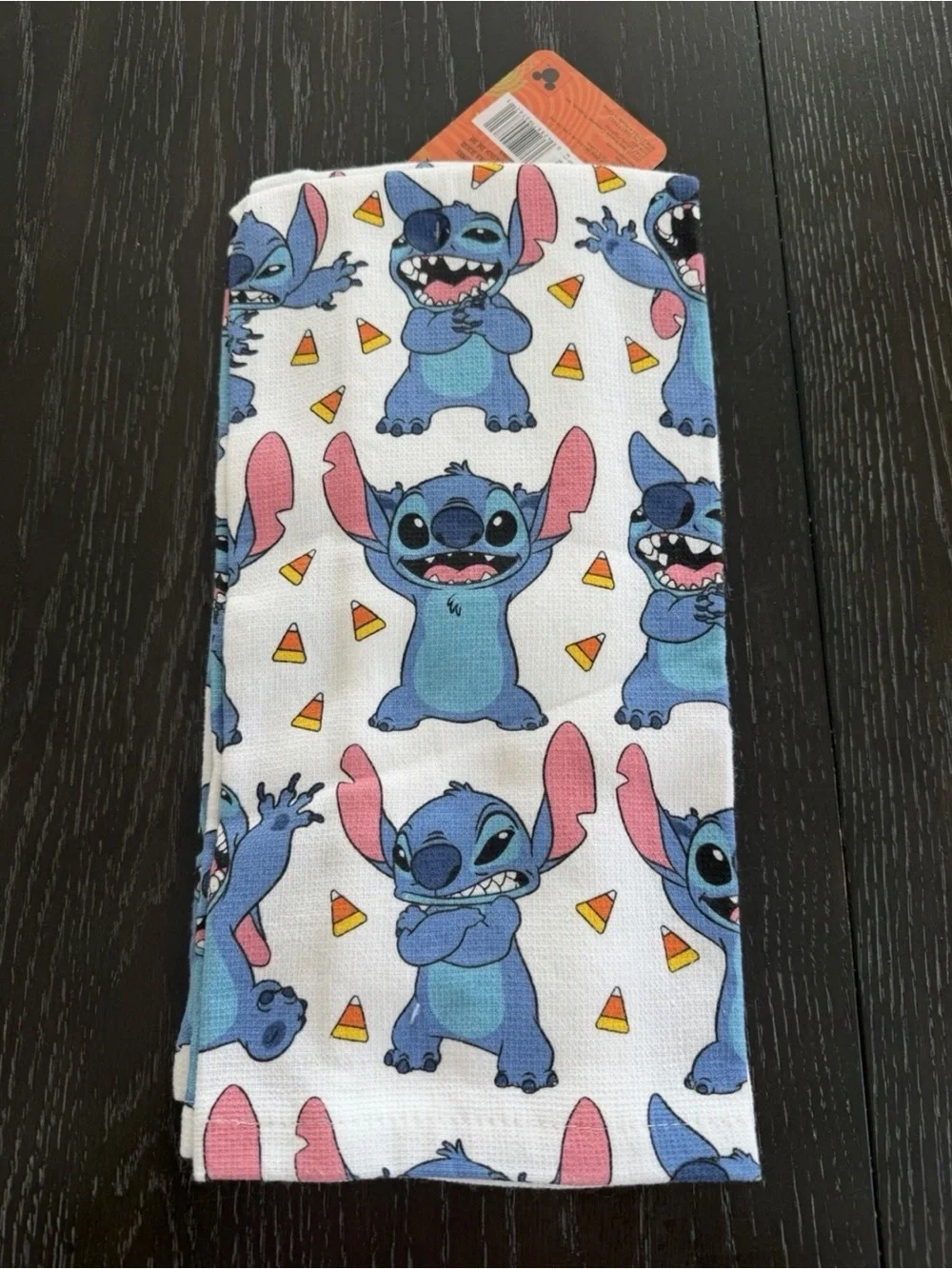 Disney Stitch Halloween Kitchen Towels for Fall - Blue, Pink, Orange & White